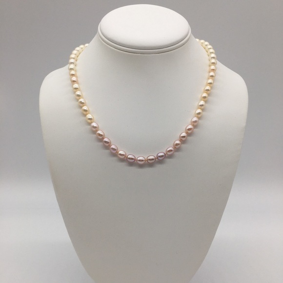 Natural Pearls fresh water multicolor necklace 14K gold clasp hand knotted - Picture 3 of 16